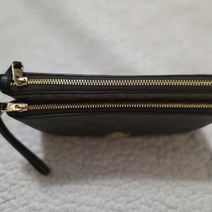Black and Gold Double Zipper Clutch